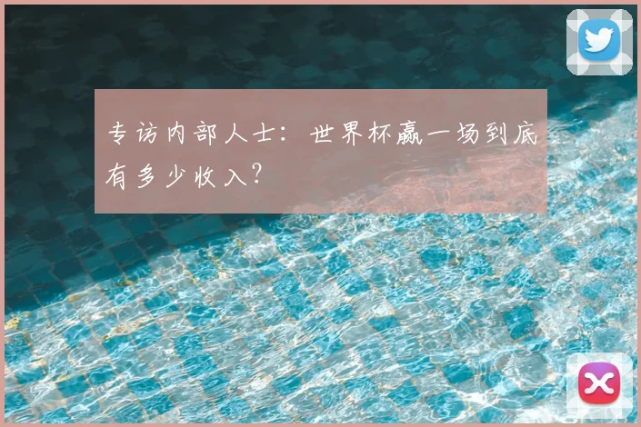 专访内部人士:世界杯赢一场到底有多少收入?